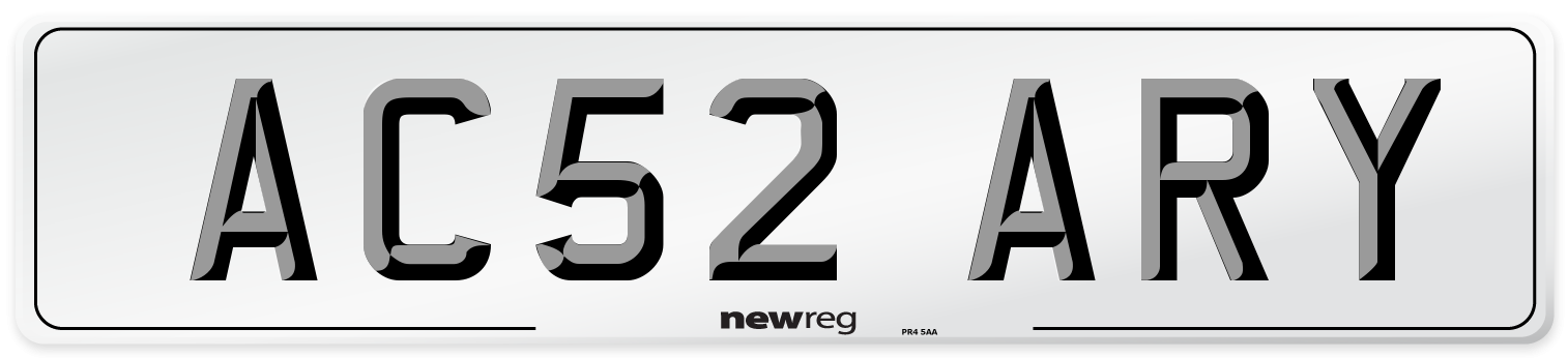 AC52 ARY Number Plate from New Reg